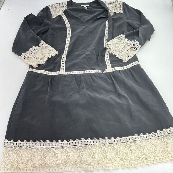Joie Black Silk Dress With Lace Detail Size XS - Picture 1 of 5